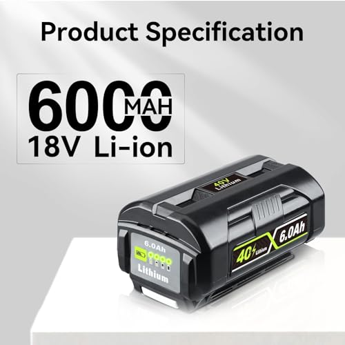 LUMSING 2Pack 6.0Ah Replacement for Ryobi 40v Battery, Compatible with Ryobi 40V Lithium Battery OP4060 OP4020A OP4040A1CAN OP4050A OP4060A OP4075A OP4080A OP4012A Cordless Power Tools by LUMSING - Image 2