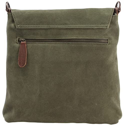 LECONI Umhängetasche für Damen Crossbag Veloursleder Echtleder Natur Damentasche Schultertasche Ledertasche Freizeittasche für Frauen Wildleder Handtasche 29x29x6cm LE3027-VL – Bild 5
