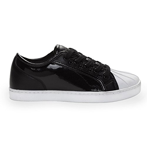 Pastry Unisex Fashion Sneakers Glossy, Paris Praline Style, Black & White,8 #TOP11