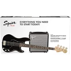 Squier Precision Bass® PJ Pack Laurel Fingerboard Noir - Les Beatles, Paul McCartney, John Lennon, RIngo Starr, George Harrison