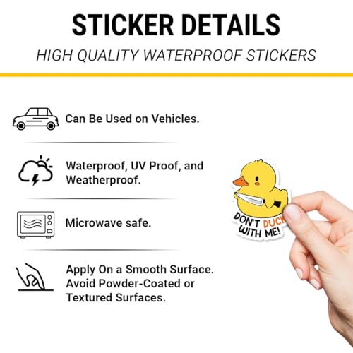 3Pcs Don't Duck With Me Sticker Gifts Funny I Don't Give A Duck Around and Find Out Waterproof Stickers Cute Quack Duck with Knife Vinyl Decal for Laptop Water Bottle Toolbox Phone Case Cars 3"