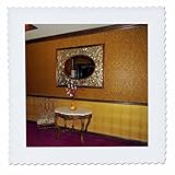 Square dimensions (in inches): 25 L x 25 W, image dimensions (in inches): 23 L x 23 W 100% poloyester; image is soft to touch. Made in USA Edges have pinking shear cut Image will not fade with washing. Image not a transfer, part of material