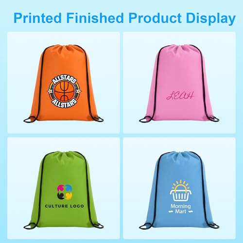 Image of Custom Non-Woven Drawstring Backpacks Personalized Bulk 100 /200 Pack, Customized Draw String Sports Bags with Logo Text, for Events Gym Anniversary Wedding Birthday Party Brand Gifts Men Women