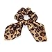 4 Pcs Leopard Rabbit Ear Silk Satin Scrunchie Bow Hair Ring Strong Elastic Ponytail Woman Exquisite Fashion Hair Accessory