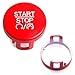 iJDMTOY SRT Racing Sports Style Red Engine Push Start Button Replacement Cover Cap, Compatible with Charger Challenger Durango Grand Cherokee 300/300C