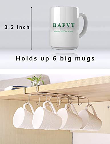 Bafvt Coffee Mug Holder - 304 Stainless Steel Cup Rack Under Cabinet, 10Hooks, Fit For The Cabinet 0.8" Or Less #TOP5