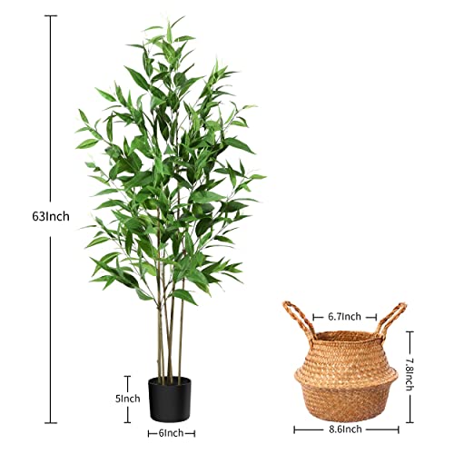 Ferrgoal Artificial Eucalyptus Tree, 55 Inch Tree Fake Plant In Pot For Home And Office Decor, Potted Faux Plants Tall Artificial Trees For Indoor, Outdoor, Lifelike Home Decoration #TOP1