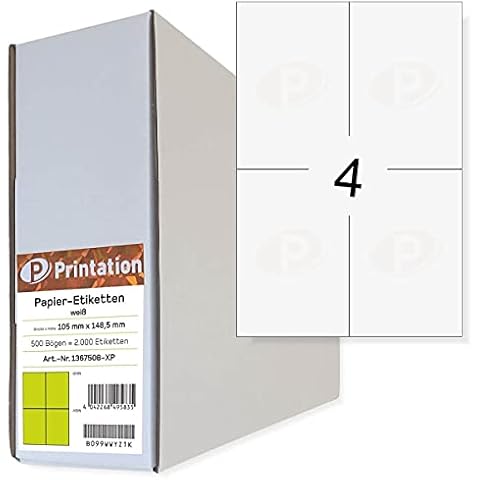 Universal Etiketten 105 x 148,5 mm DIN A6 bedruckbar selbstklebend weiß Cover