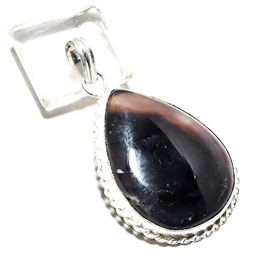 Pendentif en onyx rayé et argent 925 fait main pour un style unique