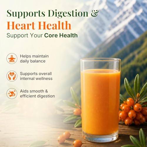 Image of First Bud Organics Sea Buckthorn Juice Concentrate 300ml - Pack of 5 | Antioxidant Rich Immunity Booster | Skin Glow & Hair Health Drink