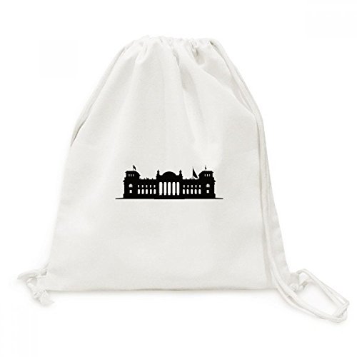 Toile Drawstring Backpack Reichstag en tissu de coton durable et impression premium