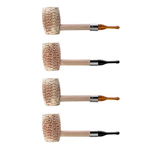 Free Boy 4 Pcs Corn Cob Tobacco Pipe Handmade Wooden Corn Cob Pipe