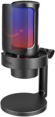 FIFINE USB Mikrofonu, AmpliGame Oyun Bilgisayarı Masaüstü Kondansatör, RGB Mikrofon, Mac/Bilgisayar/PS4/PS5'te YouTube, Sessiz Düğmeli, Mikrofon Kazancı, Pop Filtresi, Şok Montajı, Kulaklık Jakı-A8 - Görsel 1
