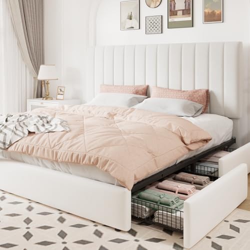 Allewie King Storage Bed with Tufted Headboard