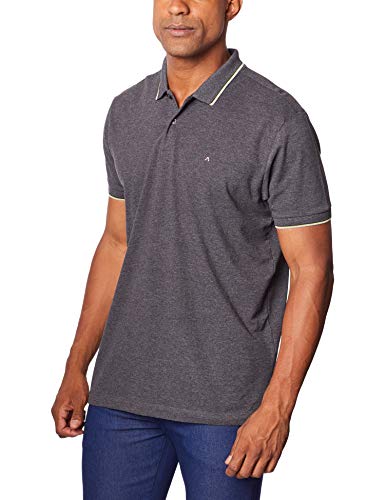 Camisa polo Listra na Gola, Aramis, Masculino, Grafite Mescla C/ Limao, M