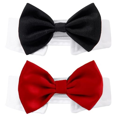 MLPKOI 2 Pezzi Papillon per Cani e Gatti con Collare da Smoking, Regolabile Cravatta per Animali Domestici Papillon Formale per Cani, Gatti, Matrimoni, Compleanni