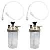 2pk Oxygen Therapy Bubble Humidifier High Flow with 15″ Adapter Tubing