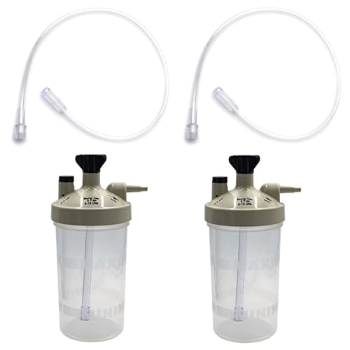 2pk Oxygen Therapy Bubble Humidifier High Flow with 15″ Adapter Tubing