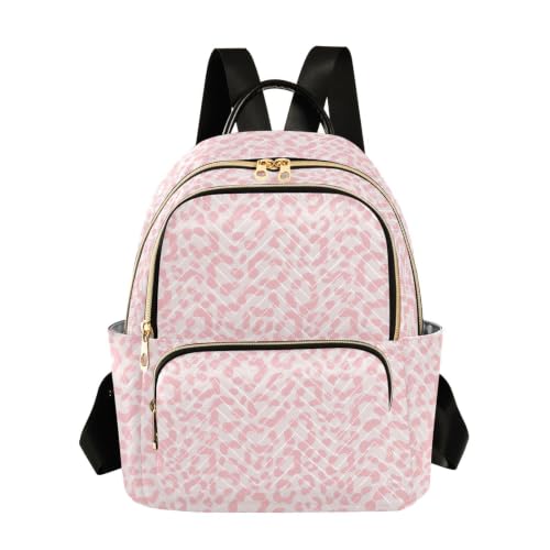 Image of ALAZA Pink Leopard Cheetah Print Small Backpack Purse for Women Travel Bag Fashion Daypack Back Pack Shoulder Bag