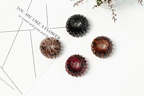 image for Zdide Women bird nest hair clip,3 Pcs plastic ball bun ponytail holder