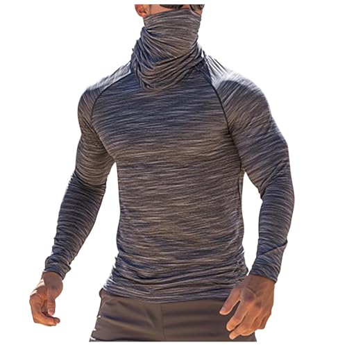 Men's Fishing Hoodies Outdoor Sweatshirts Upf 50 + Sun Protection Long Sleeve Shirts with Face Mask Slim Lightweight