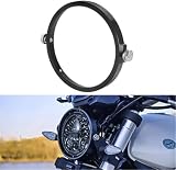 HUVNEXA Aluminiowe pierścienie reflektorów motocyklowych 5,75 7 cali, dla większości modeli rowerów Pierścień ozdobny reflektora(Silver headlight 1circle)