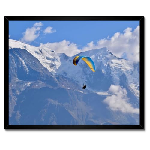 Saut en parachute poster encadré blanc 50x40 cm décoration murale héliport