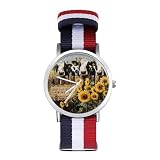 Girasoli e mucche da latte orologi al quarzo personalizzati numeri arabi orologio da polso con cinturino regolabile per uomo donna