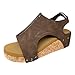 Wide Width Sandals for Women,Wedge Sandals for Women,Women's Open Toe Espadrilles Platform Ankle Strap Comfortable Cork Heeled Wedges Casual Summer Dress Shoes Coffee
