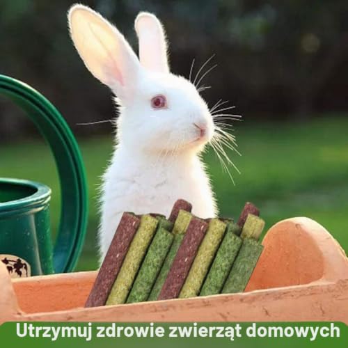 WeddHuis Timothy 20 sztuk pałeczek z sianem, zabawka do żucia dla królików, świnek morskich, chomików, szynszyli, zajączków, smakołyków, 3 smaki