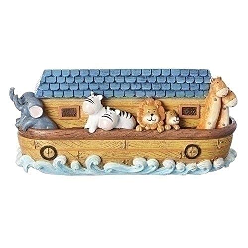 Whimsical Noah's Ark Swirling Waves 9.5 x 4.5 Resin Stone Birth Certificate Box