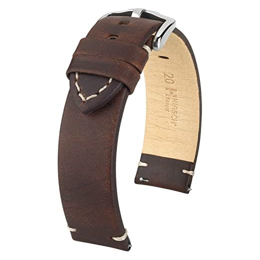 HIRSCH Uhren-Armband Ranger L - echtes Kalbs-Leder - klassisch/elegant - Damen/Herren - Braun - 20 mm