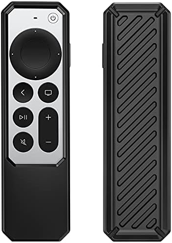 ProCase Silicone Case for Apple TV Siri Remote 2021, Lightweight Protective Cover Anti-Slip Shockproof Holder for 2021 Apple TV 4K / HD Siri Remote Controller (2nd Gen) -Black