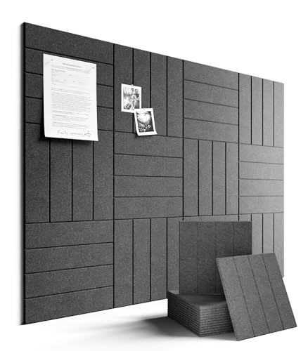 Fluxynara Felt Bulletin Board & Cork Board Alternative, Charcoal Gray