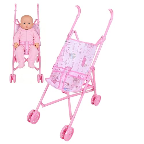 Cochecito de Juguete para Muñecas | Juguetes Plegables de Juego de Imitación Infantil | Carrito de Paseo para Juego Simbólico | para Niños en Edad Preescolar Guardería Escuela Hogar Parque Jardín