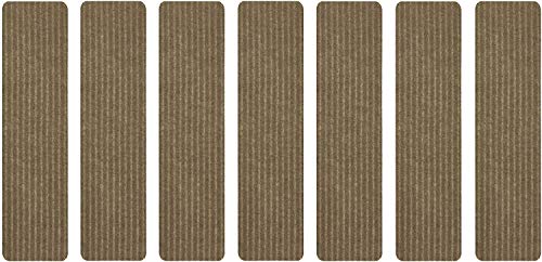 Stair Treads Collection Indoor Skid Slip Resistant Carpet Stair Tread Treads (Beige, Set Of 7 (8 In X 30 In)) #TOP5