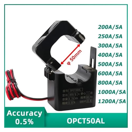 Sensor de abrazadera OPCT50AL transformador de corriente con núcleo ferrita dividido de 100A 2