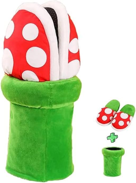 Itliety Pantuflas con diseño de piraña, divertidas pantuflas de felpa con soporte para pipa, regalo divertido, lindos mocasines de dibujos animados para adolescentes, hombres y mujeres