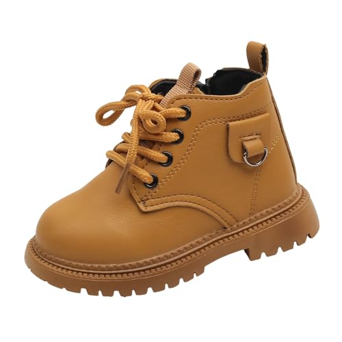 Girls Ankle Boots Side Zipper Combat Boots Non Slip Hiking Boots Casual Cowboy Boots for Toddler Little Kid Big Kid