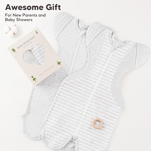 Image of Susurration Baby Sleep Sack, Self-Soothing Swaddle for Newborns, Improves Sleep, Snug Fit Helps Calm Startle Reflex, Newborn Essentials for Baby, 2 Pack, 3-6 Months, 13-19 lb
