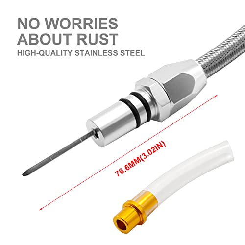 Uoienrt FU1HS1806 Transmission Dipstick Stainless Braided Hose, Replacement For Chevy Gm Th350 Th-400 700R4 Tranny Sbc Bbc Trans thumb #7