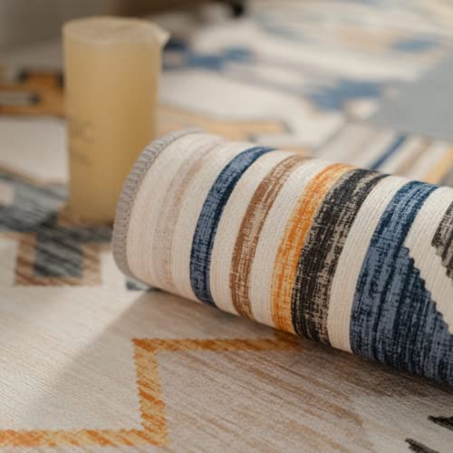 Auemtyn Area Rug,3'X5' Washable Rug For Living Room,Boho Rug With Non-Slip Backing,Stain Resistant Persian Vintage Carpet For Bedroom,Dining Room,Kitchen(Multi-Beige) #TOP3