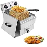 UMOMO Electric Deep Fryer w/ Basket & Lid, Countertop Kitchen Frying Machine, Stainless Steel French Fryer for Turkey, French Fries, Donuts and More, Frying Machine for Commercial Fast Food Restaurant Home Use,1700W 60Hz 110V(11.8L/12.5QT)