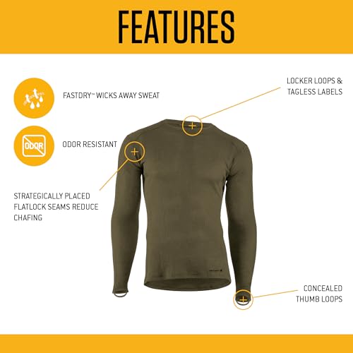Carhartt Men's MBL113 Base Force® Midweight Base Layer Classic Crew - Small Regular - Navy by Carhartt - Image 3