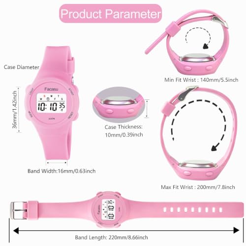 Image of Kids Digital Watch for Girls Boys,Children's Waterproof Colorful Light UP Outdoor Sport Watch with Stopwatch Alarm-Kids Gifts for Girls Boys