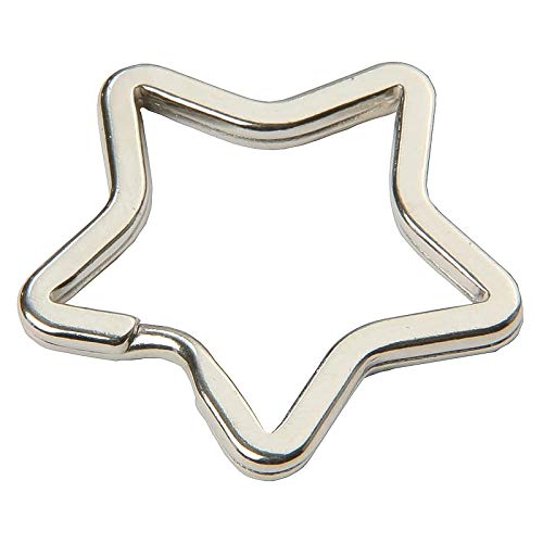 Porte-Clés en Forme d`Étoile │ argent │ 20 pièces │ Ø 33 mm │ pour porte-clés │ nickelé │ acier │ Anneaux de Porte-Clés │ by FD-Workstuff Cover