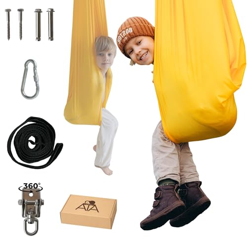 Sensory Swing for Kids & Adults (300 lb Capacity) - Indoor & Outdoor Therapy Swing - Soft Calming Hug Effect for ADHD, Autism & Sensory Seekers - Hardware Included