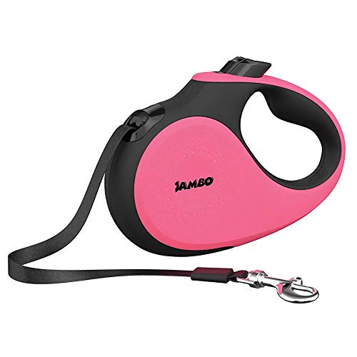 JAMBO PET Guia Retratil Para Cachorro Friend, Mecanismo em Aço Inox, 5m De Fita, Suporta até 25kg, M