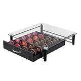 Soporte para cápsulas de café, cajón de vidrio para 40 cápsulas, nizer de cápsulas de café, elegante solución de almacenamiento para Nespresso y Dolce Gusto, accesorio de cocina