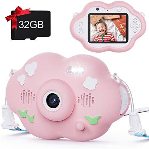 Selvim Kids Digital Camera, 40MP 1080P Dual Selfie Camera, 2.4 Inch IPS Screen Video Camera with 32GB Card, Toddler Toy Camera for 3-12 Years Old Girls Boys, Christmas Birthday Gifts for Children